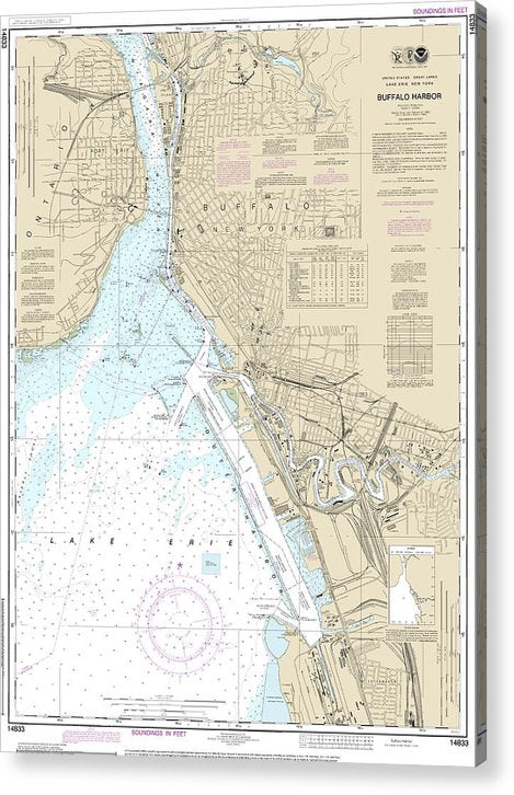 Nautical Chart-14833 Buffalo Harbor  Acrylic Print