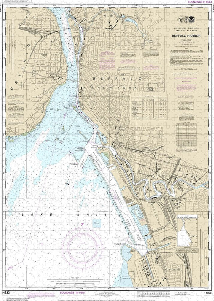 Nautical Chart-14833 Buffalo Harbor - Puzzle