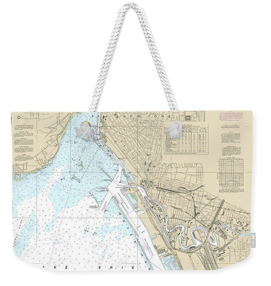Nautical Chart-14833 Buffalo Harbor - Weekender Tote Bag