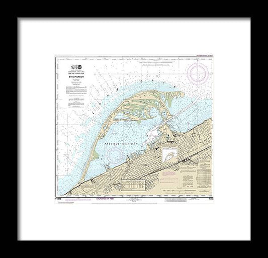 Nautical Chart-14835 Erie Harbor - Framed Print