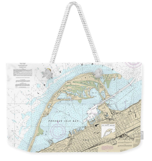Nautical Chart-14835 Erie Harbor - Weekender Tote Bag