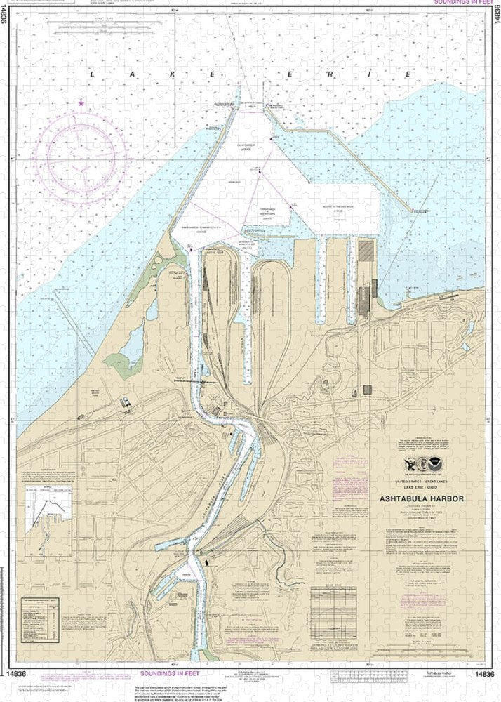 Nautical Chart-14836 Ashtabula Harbor - Puzzle