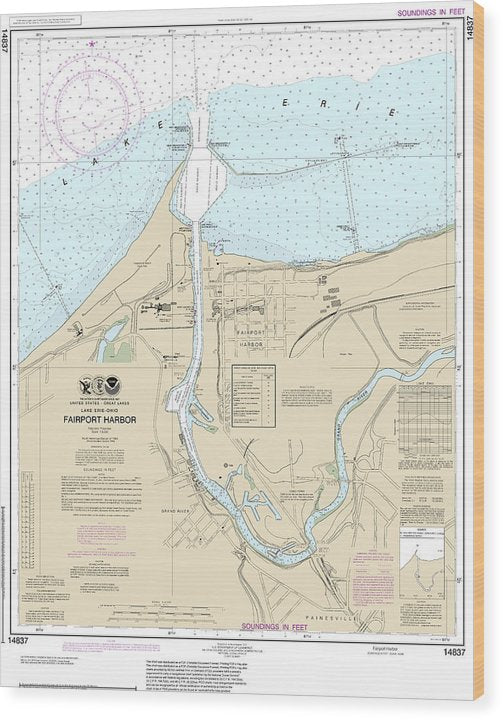 Nautical Chart-14837 Fairport Harbor Wood Print