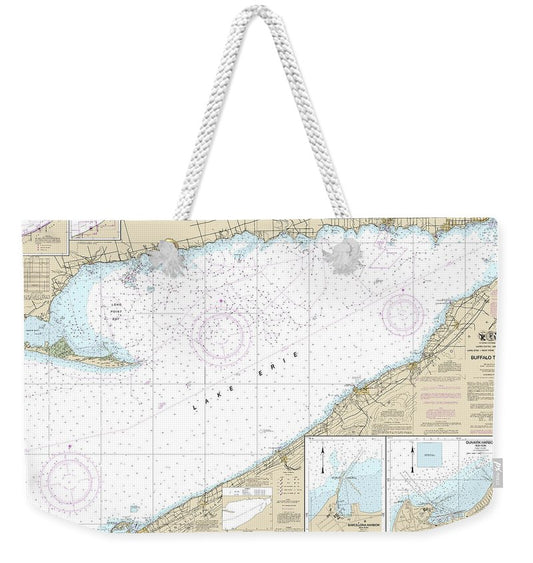 Nautical Chart-14838 Buffalo-erie, Dunkirk, Barcelone Harbor - Weekender Tote Bag