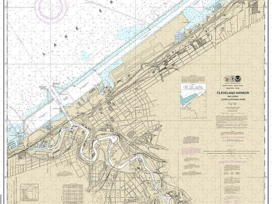 Nautical Chart 14839 Cleveland Harbor, Including Lower Cuyahoga River Puzzle