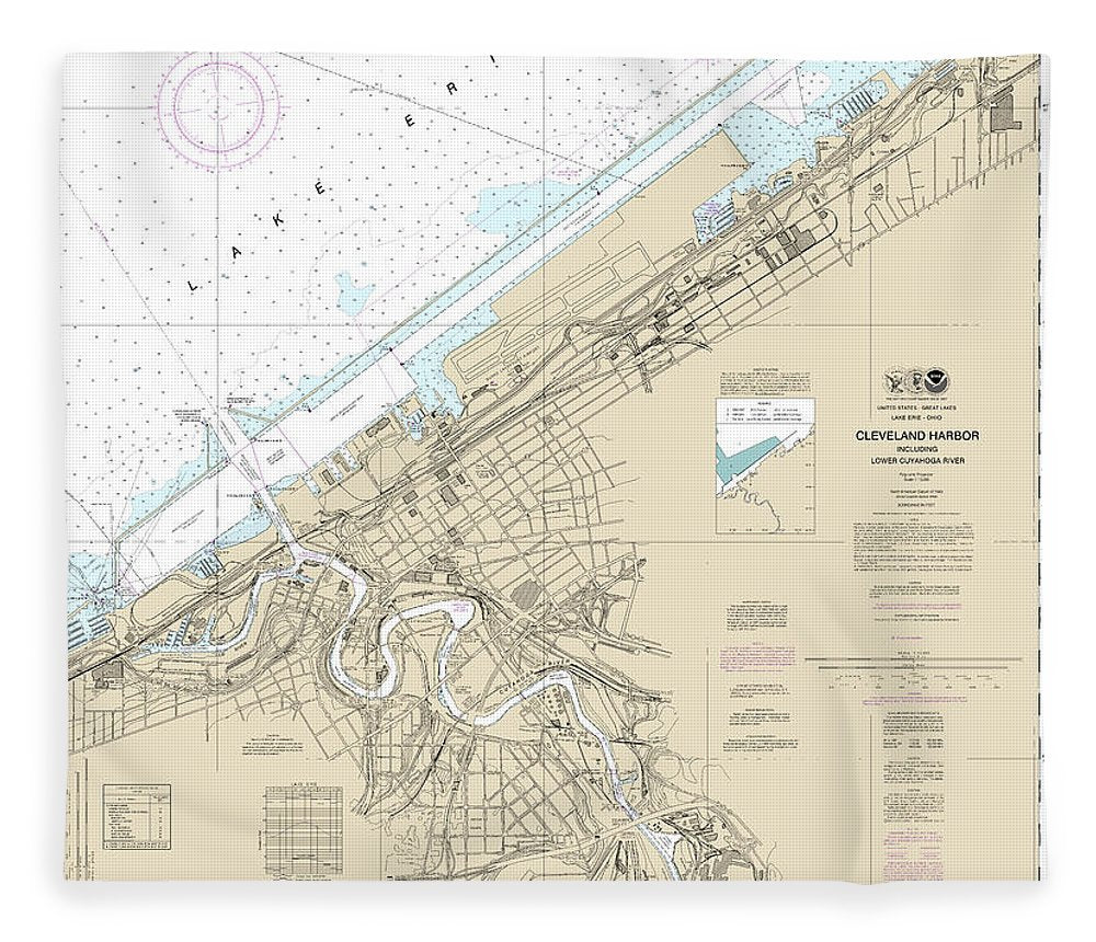 Nautical Chart 14839 Cleveland Harbor, Including Lower Cuyahoga River Blanket