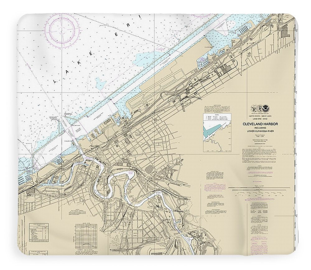 Nautical Chart-14839 Cleveland Harbor, Including Lower Cuyahoga River - Blanket