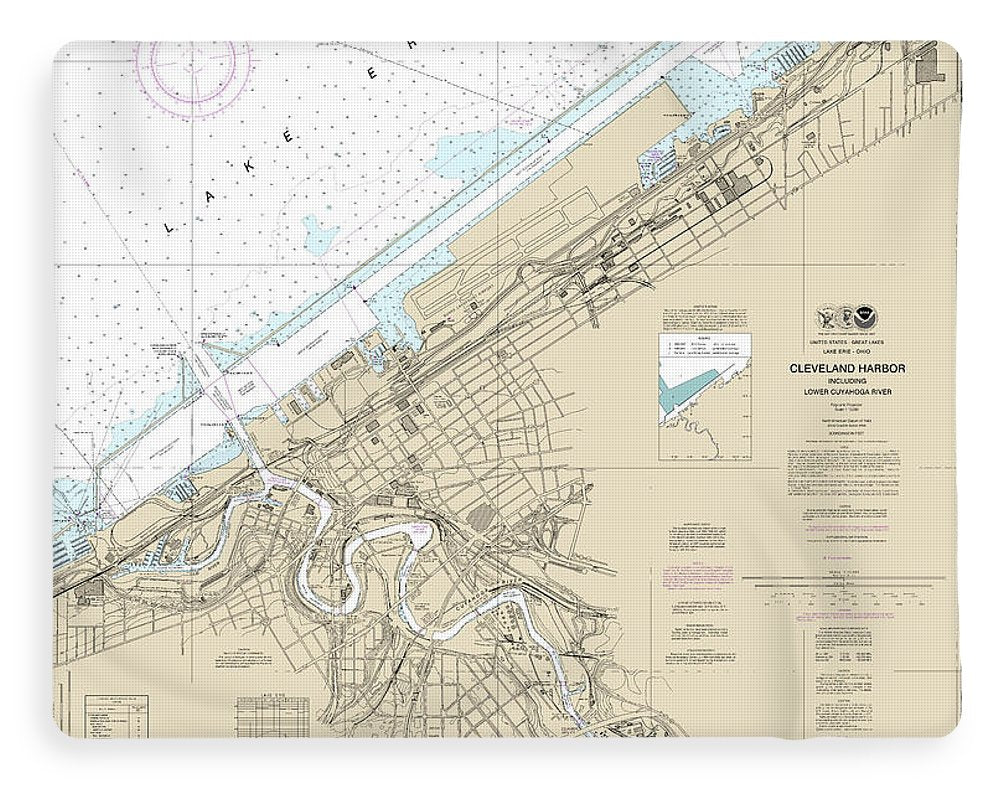 Nautical Chart-14839 Cleveland Harbor, Including Lower Cuyahoga River - Blanket