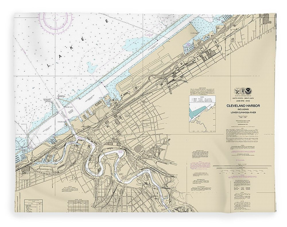 Nautical Chart-14839 Cleveland Harbor, Including Lower Cuyahoga River - Blanket