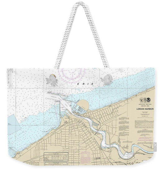 Nautical Chart-14841 Lorain Harbor - Weekender Tote Bag