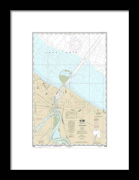 A beuatiful Framed Print of the Nautical Chart-14843 Huron Harbor by SeaKoast