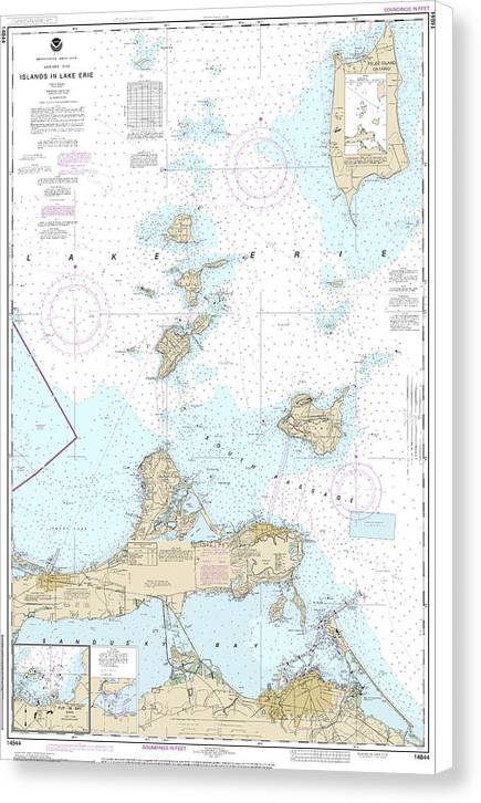 Nautical Chart-14844 Islands In Lake Erie, Put-in-bay - Canvas Print