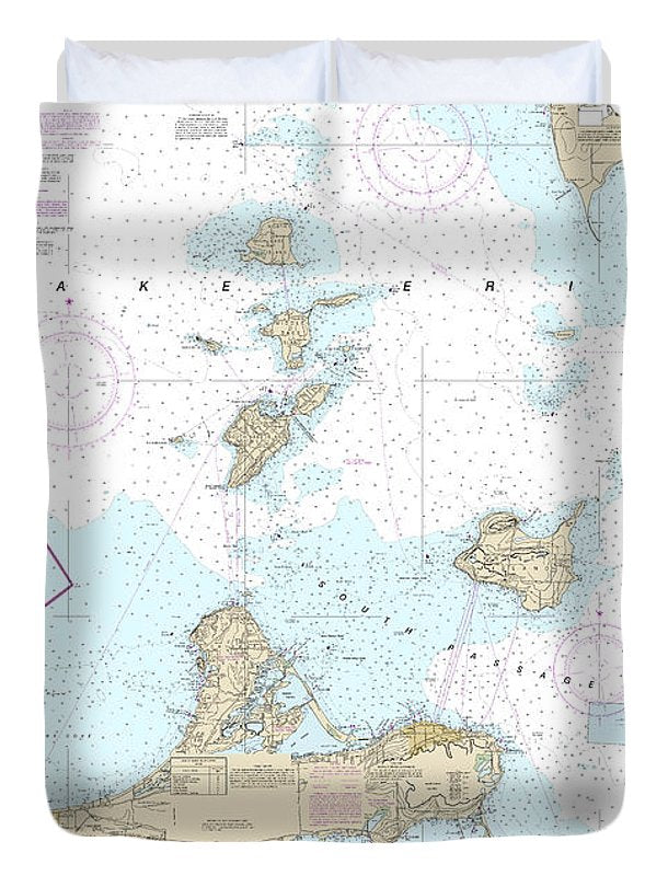 Nautical Chart-14844 Islands In Lake Erie, Put-in-bay - Duvet Cover