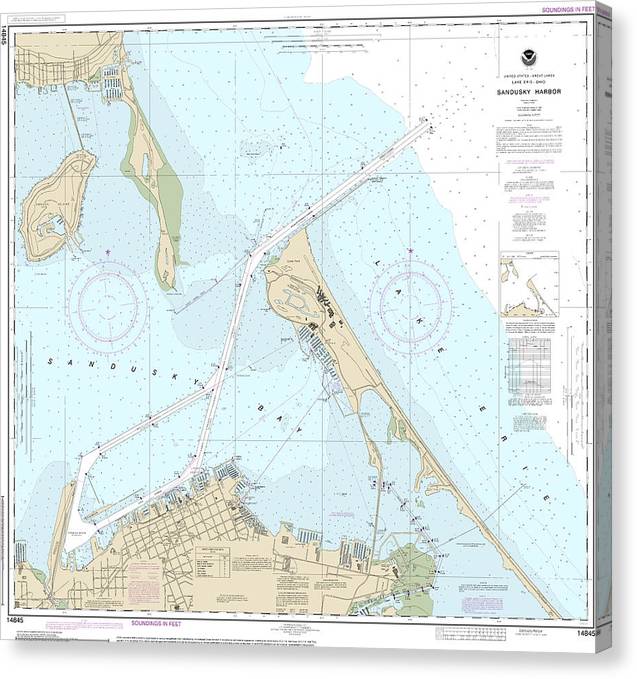 Nautical Chart-14845 Sandusky Harbor Canvas Print