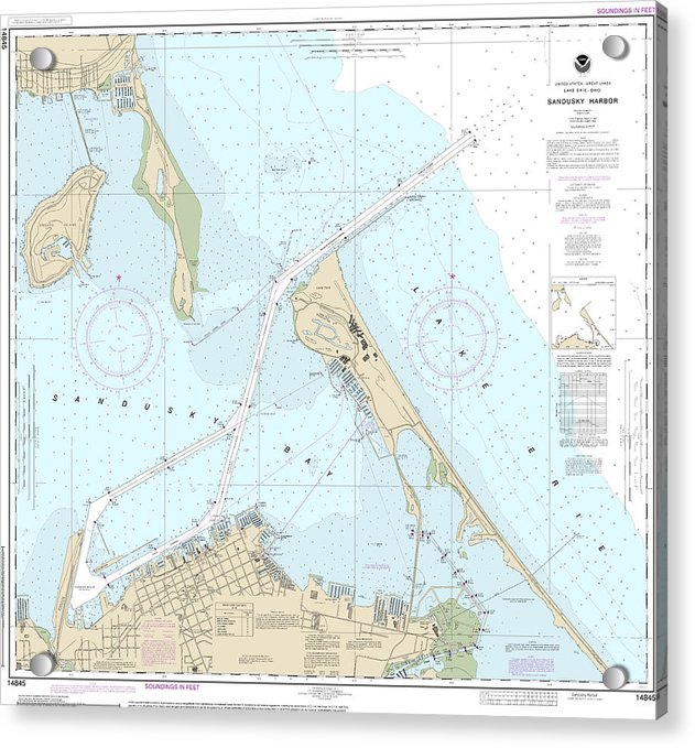 Nautical Chart-14845 Sandusky Harbor - Acrylic Print
