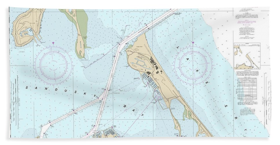 Nautical Chart-14845 Sandusky Harbor - Beach Towel
