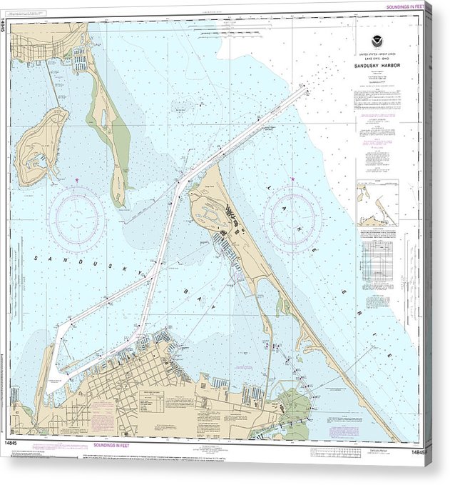 Nautical Chart-14845 Sandusky Harbor  Acrylic Print