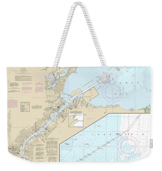 Nautical Chart-14847 Toledo Harbor, Entrance Channel-harbor - Weekender Tote Bag