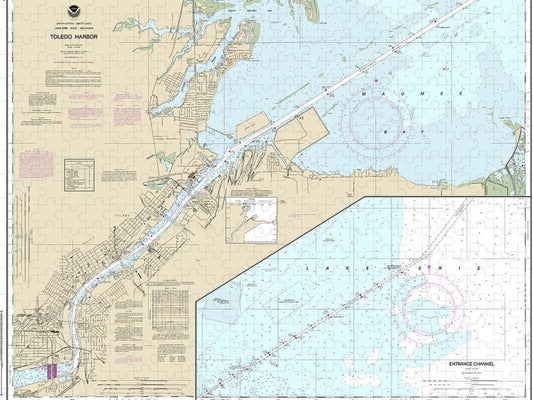 Nautical Chart 14847 Toledo Harbor, Entrance Channel Harbor Puzzle