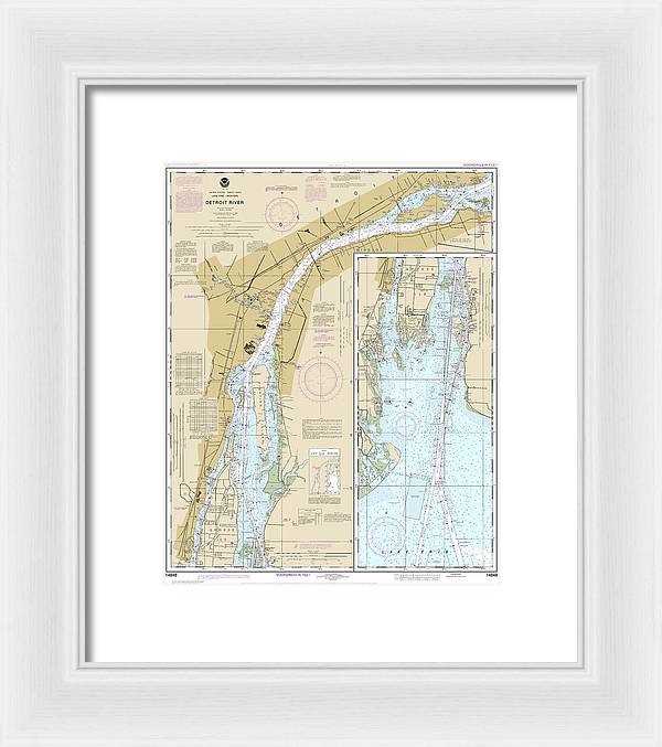 Nautical Chart-14848 Detroit River - Framed Print