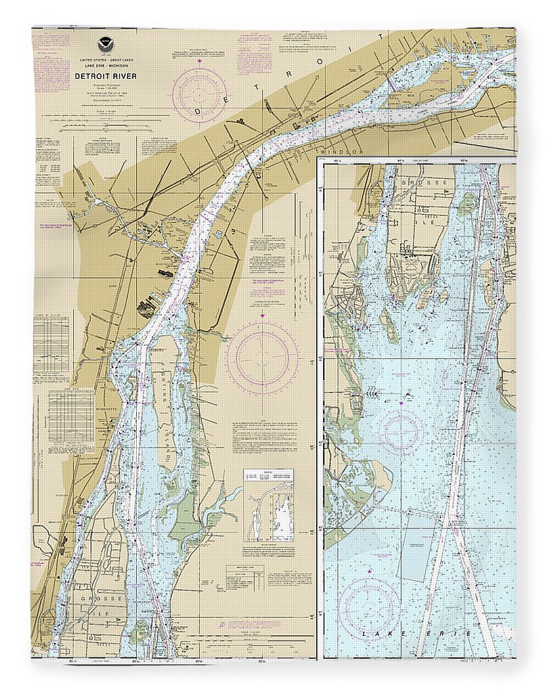 Nautical Chart-14848 Detroit River - Blanket