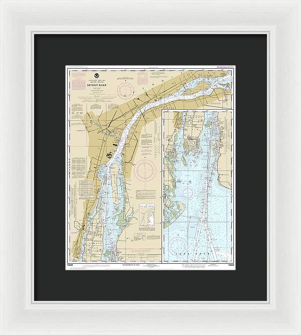 Nautical Chart-14848 Detroit River - Framed Print