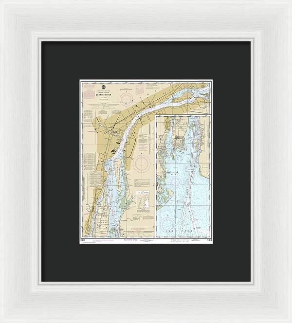 Nautical Chart-14848 Detroit River - Framed Print