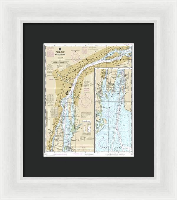 Nautical Chart-14848 Detroit River - Framed Print