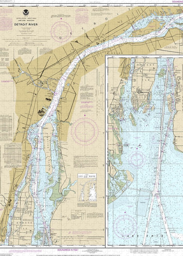 Nautical Chart-14848 Detroit River - Puzzle