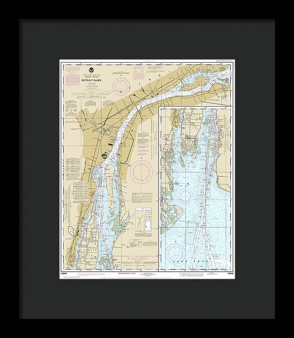 Nautical Chart-14848 Detroit River - Framed Print