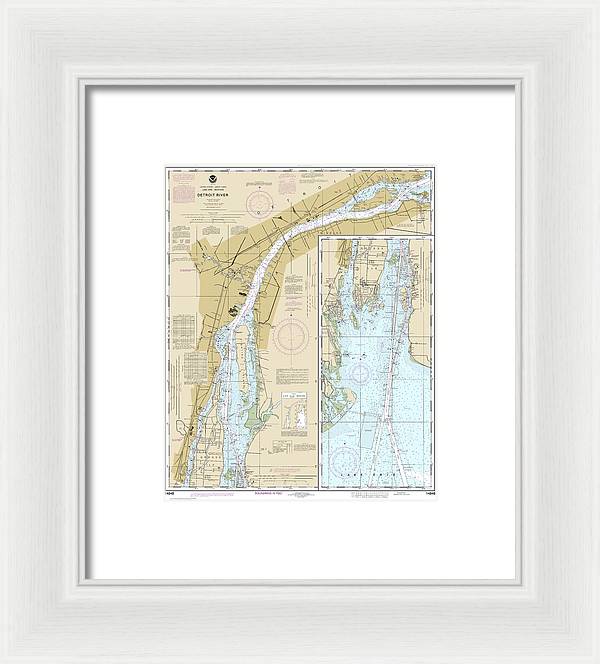 Nautical Chart-14848 Detroit River - Framed Print