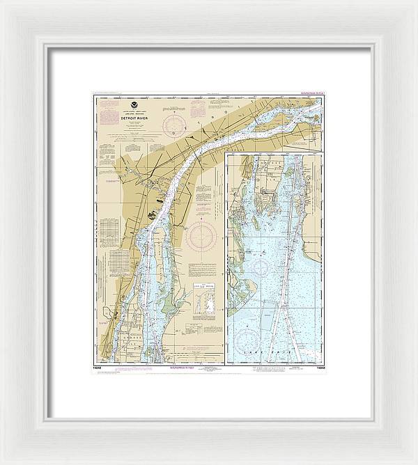 Nautical Chart-14848 Detroit River - Framed Print