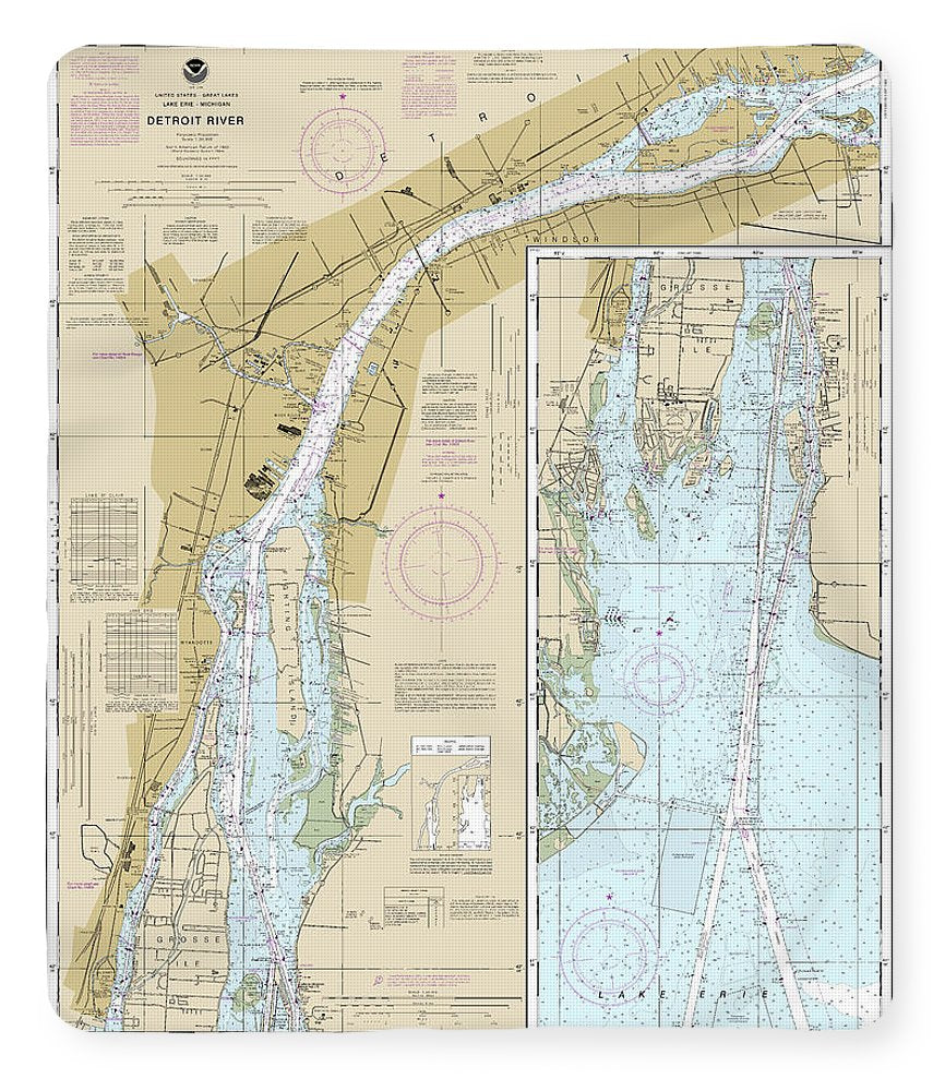 Nautical Chart-14848 Detroit River - Blanket