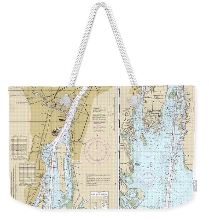 Nautical Chart-14848 Detroit River - Weekender Tote Bag