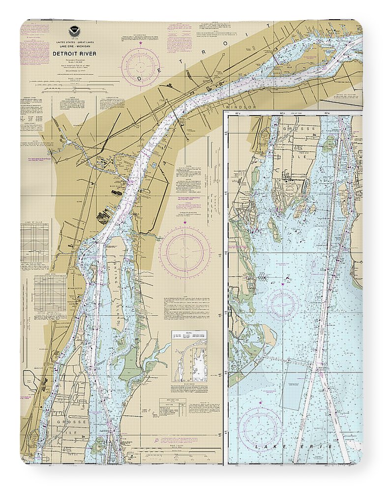 Nautical Chart-14848 Detroit River - Blanket