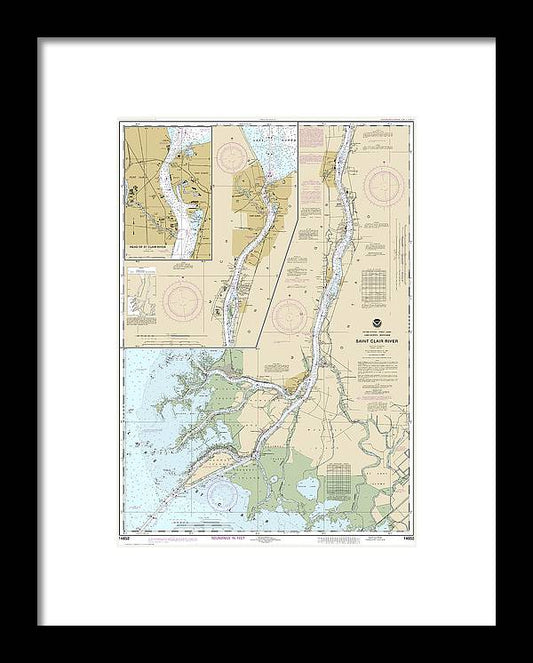 A beuatiful Framed Print of the Nautical Chart-14852 St Clair River, Head-St Clair River by SeaKoast