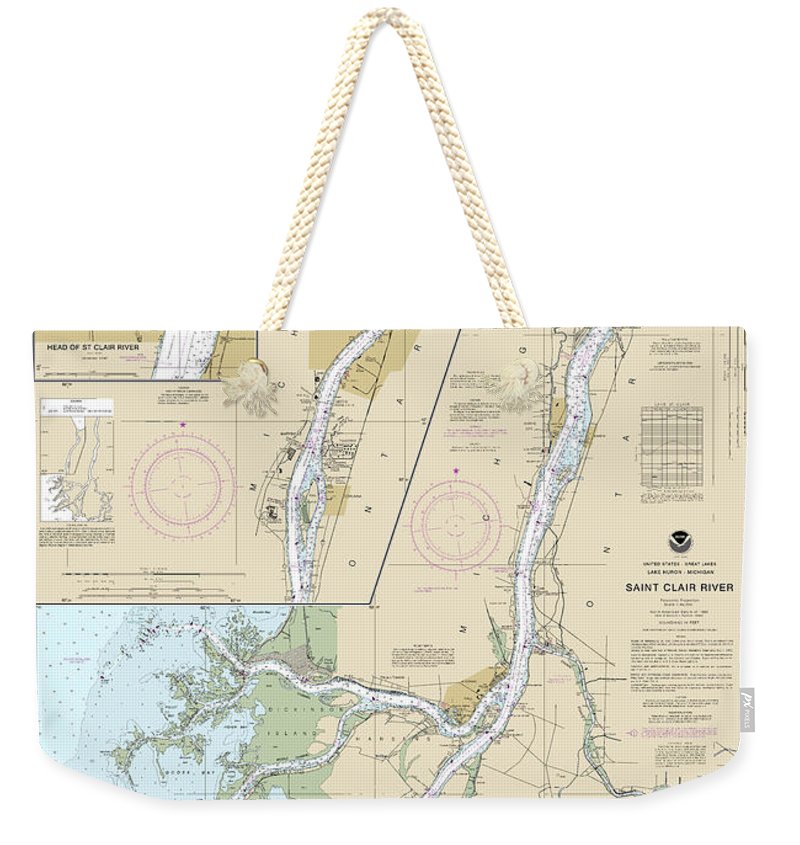 Nautical Chart-14852 St Clair River, Head-st Clair River - Weekender Tote Bag