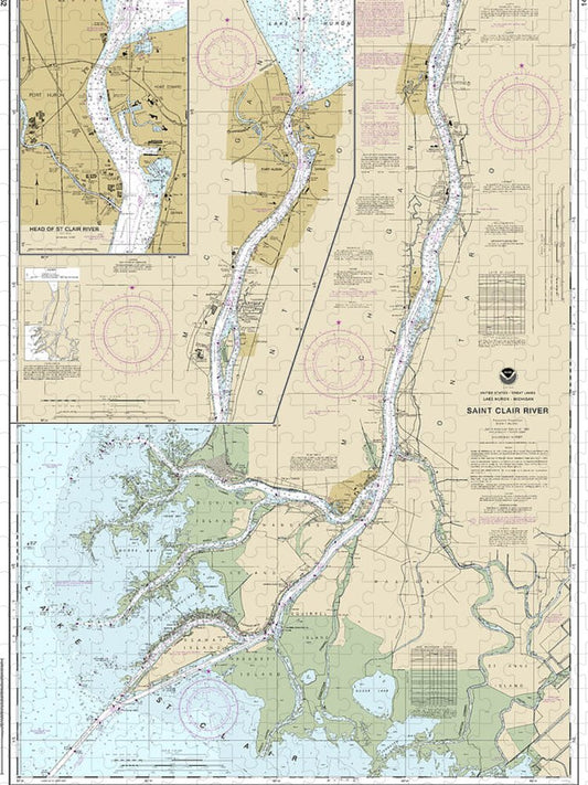 Nautical Chart 14852 St Clair River, Head St Clair River Puzzle