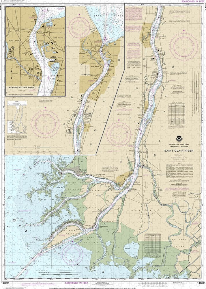 Nautical Chart-14852 St Clair River, Head-st Clair River - Puzzle