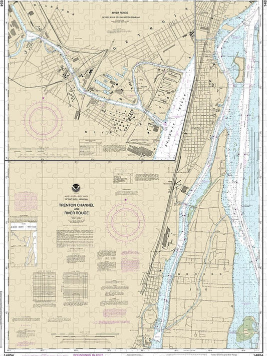 Nautical Chart 14854 Trenton Channel River Rouge, River Rouge Puzzle