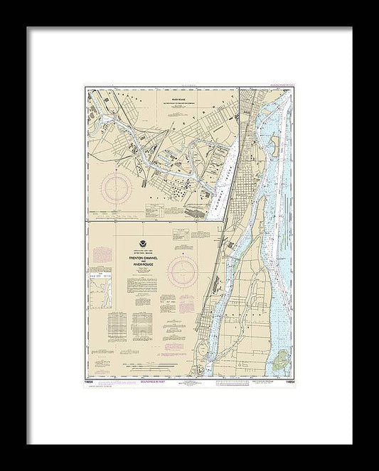 A beuatiful Framed Print of the Nautical Chart-14854 Trenton Channel-River Rouge, River Rouge by SeaKoast
