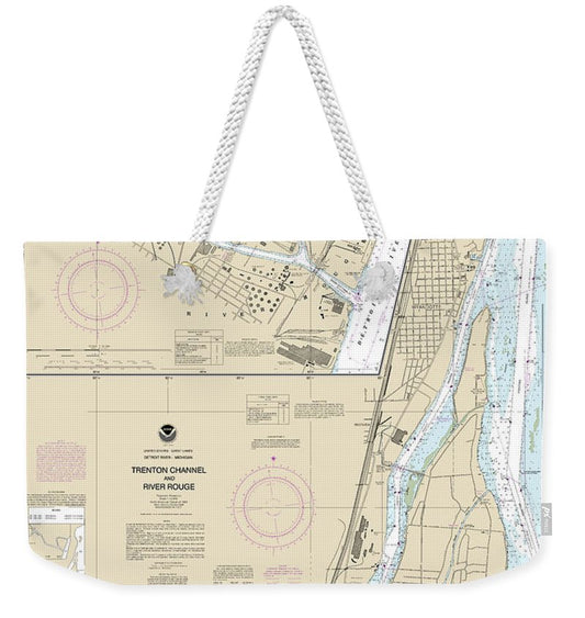Nautical Chart-14854 Trenton Channel-river Rouge, River Rouge - Weekender Tote Bag