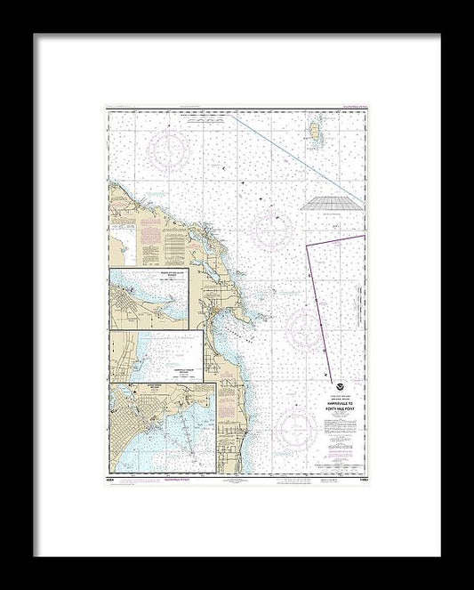 A beuatiful Framed Print of the Nautical Chart-14864 Harrisville-Forty Mile Point, Harrisville Harbor, Alpena, Rogers City-Calcite by SeaKoast