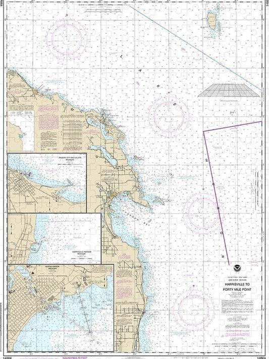Nautical Chart 14864 Harrisville Forty Mile Point, Harrisville Harbor, Alpena, Rogers City Calcite Puzzle