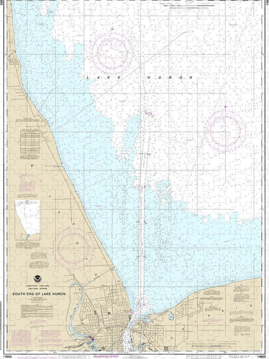 Nautical Chart 14865 South End Lake Huron Puzzle