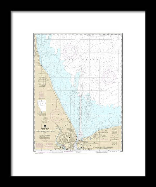 A beuatiful Framed Print of the Nautical Chart-14865 South End-Lake Huron by SeaKoast