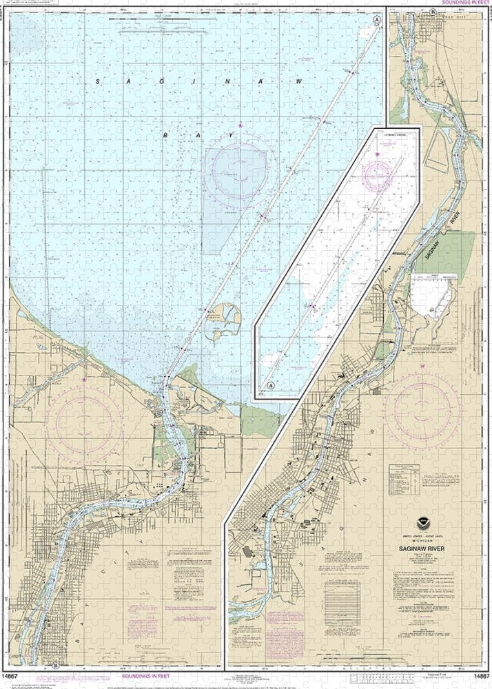 Nautical Chart-14867 Saginaw River - Puzzle