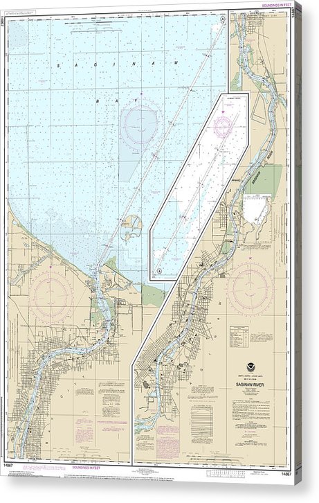 Nautical Chart-14867 Saginaw River  Acrylic Print