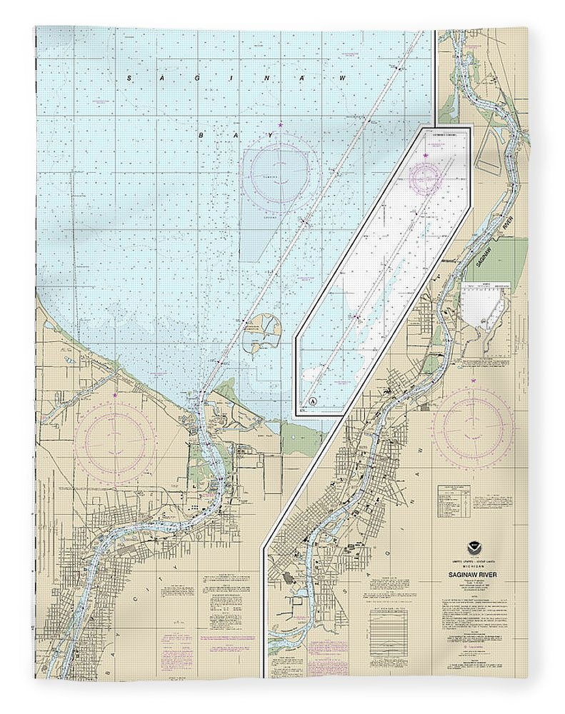 Nautical Chart-14867 Saginaw River - Blanket