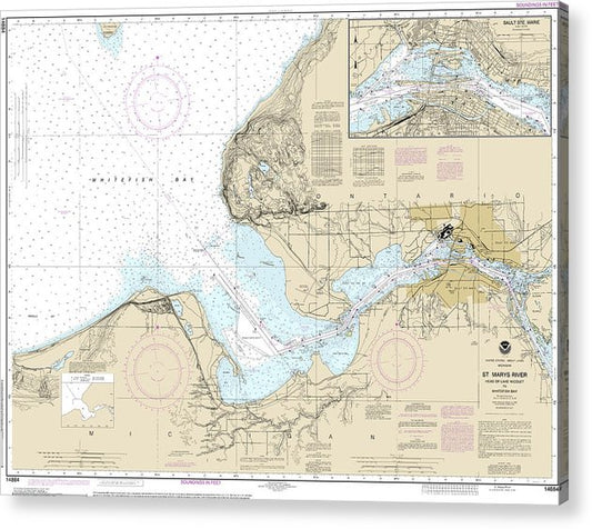 Nautical Chart-14884 St Marys River - Head-Lake Nicolet-Whitefish Bay, Sault Ste Marie  Acrylic Print